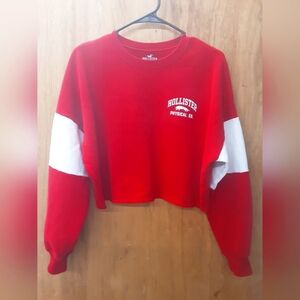 Hollister Red White Block Sleeve Sweatshirt. Size M.